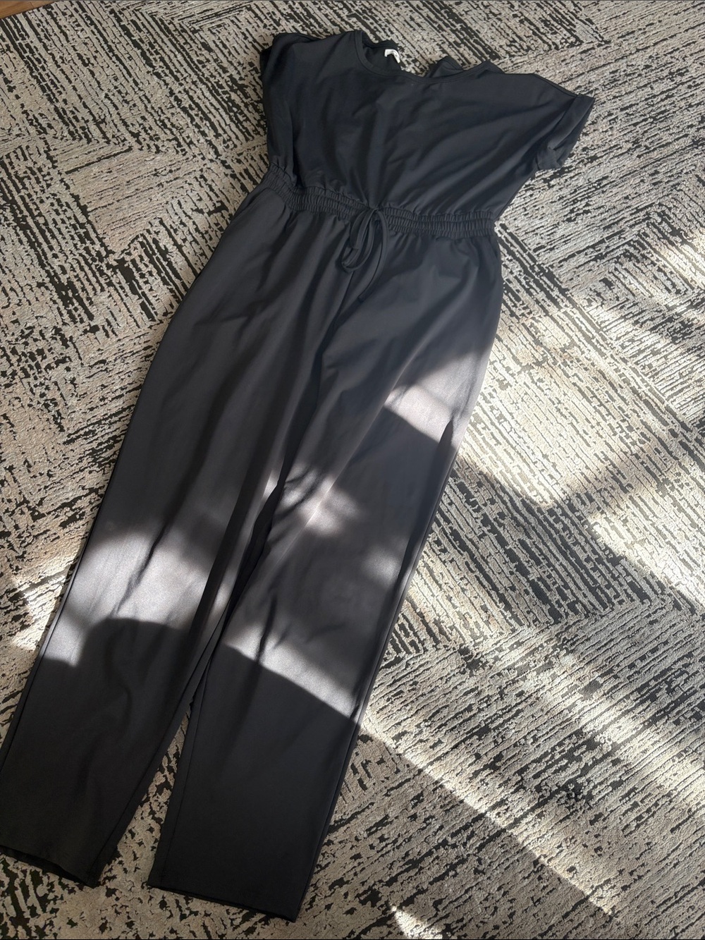 Gray Women's Jumpsuit with Drawstring Waist